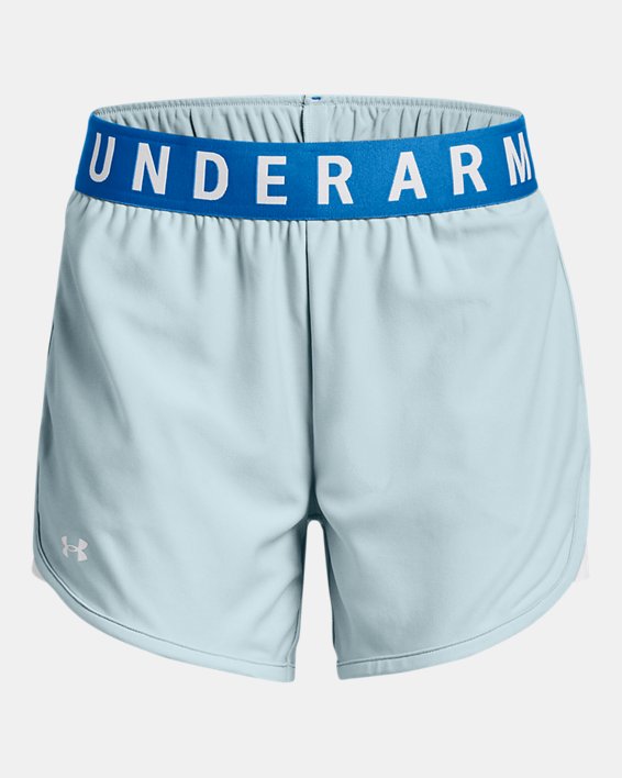 Damen UA Play Up 5&quot; Shorts, Blue, pdpMainDesktop image number 4
